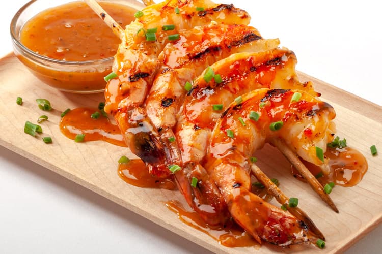 Grilled Sweet Red Chili Shrimp Skewers thumbnail