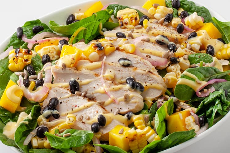 Grilled Chicken, Spinach and Mango Salad with Honey Mustard thumbnail